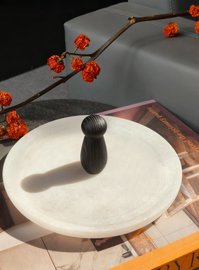 中古风天然云石托盘高级感