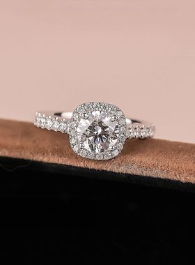 莫桑钻四爪开口戒指女轻奢