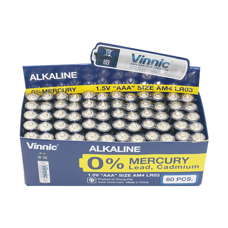 vinnic松柏AM4 LR03 7号AAA 1.5V玩具遥控器电池整盒装七号干电池