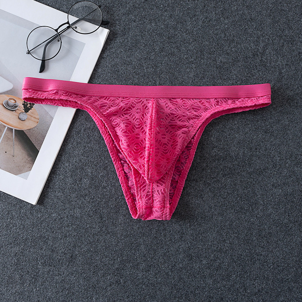 男士时尚蕾丝三角比基尼性感纯色透明小内裤,淘宝优惠券,粉丝福利购,淘宝优惠卷