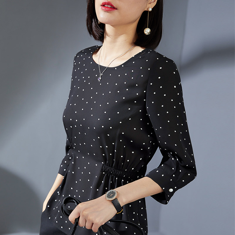 秋季2020洋气收腰显瘦超仙雪纺衫 欧茄林服饰蕾丝衫/雪纺衫