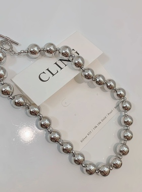 ins博主同款银色圆珠项链气质冷淡风设计感圆形珠珠锁骨链颈链 女