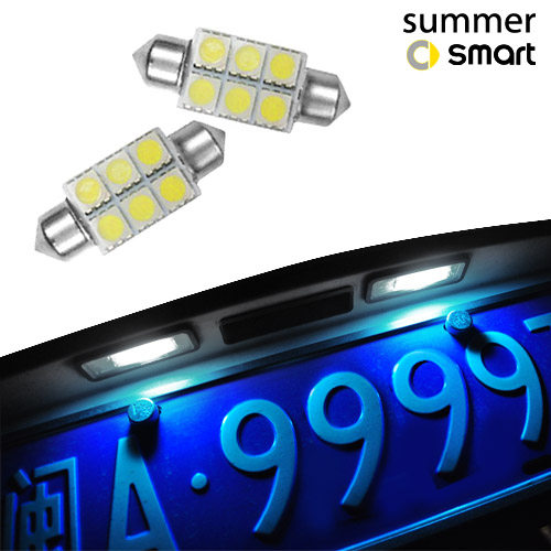 适用于09-14款Smart汽车 车身改装配件 斯玛特专车专用LED牌照灯 - 图0