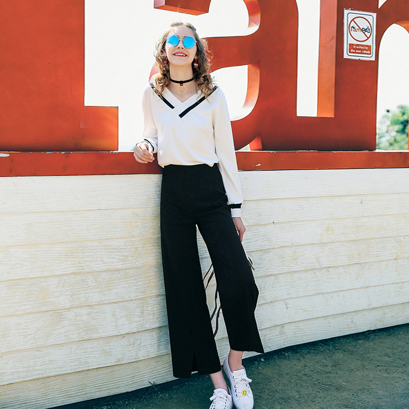 毛菇小象高腰2020新款夏季阔腿裤 毛菇小象休闲裤