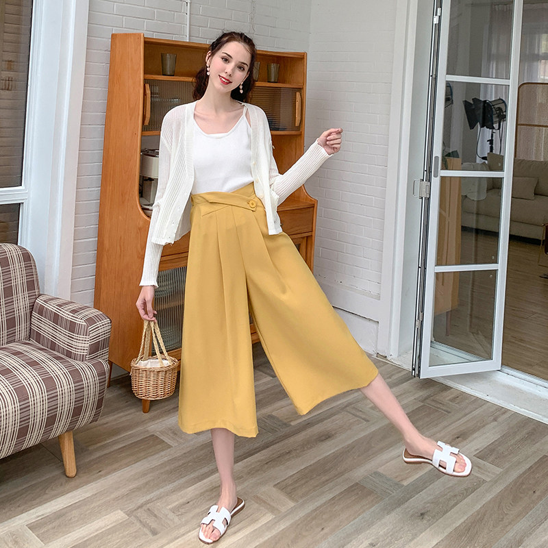 毛菇小象七分阔腿裤女2020夏休闲裤 毛菇小象休闲裤