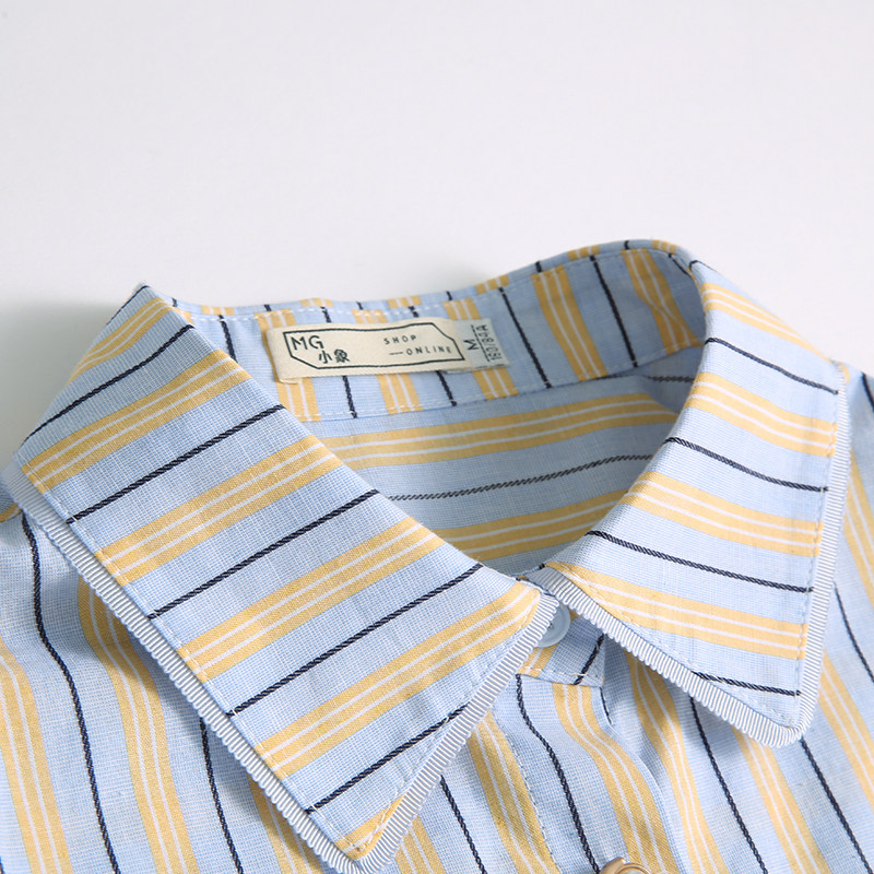 毛菇小象休闲条纹2020夏新款衬衫 毛菇小象衬衫