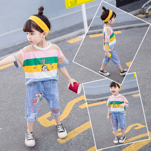 Детская летняя одежда, летний комплект, 2020, в западном стиле, в корейском стиле