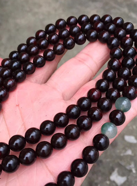 【弥勒佛】印度小叶紫檀08*108颗高油密老料佛珠手串手链念珠供应