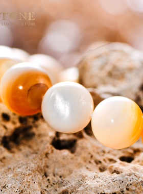 黄金贝母圆珠水晶手串天然黄色贝壳散珠珍珠手链新中式配饰普琳丝