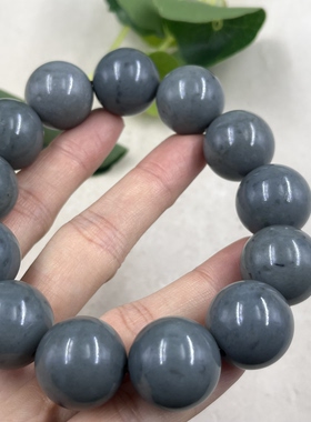 新疆和田玉青花籽转运珠圆珠手串18mm珠子手链把玩包邮男女115克