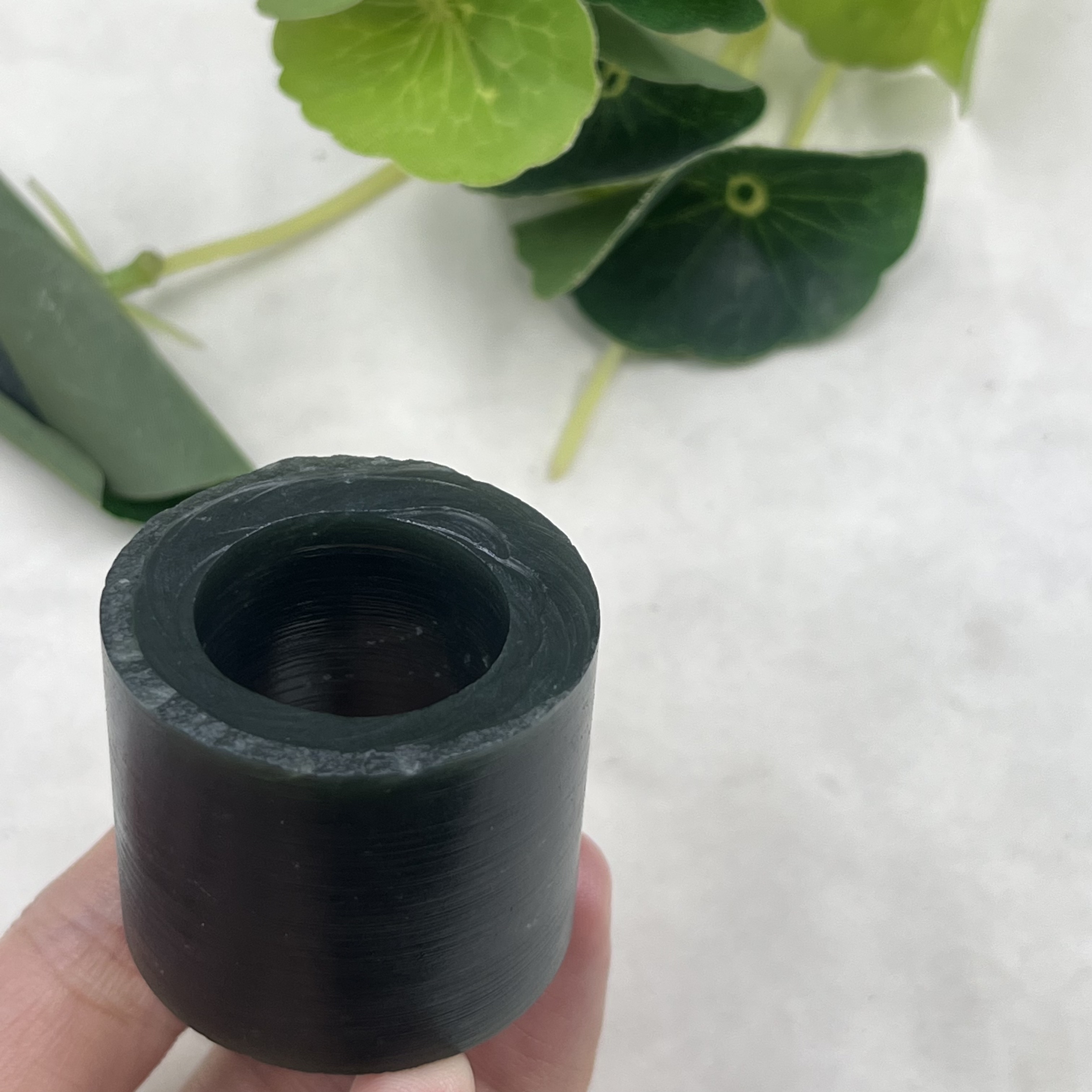 Xinjiang Hotan jade sapphire Qiemo ring scraps ring mouth 22 ring circle jade scraps free shipping
