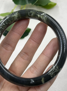 新疆和田玉烟紫如意手镯圈口58玉镯平安如意手环造景标本包邮49