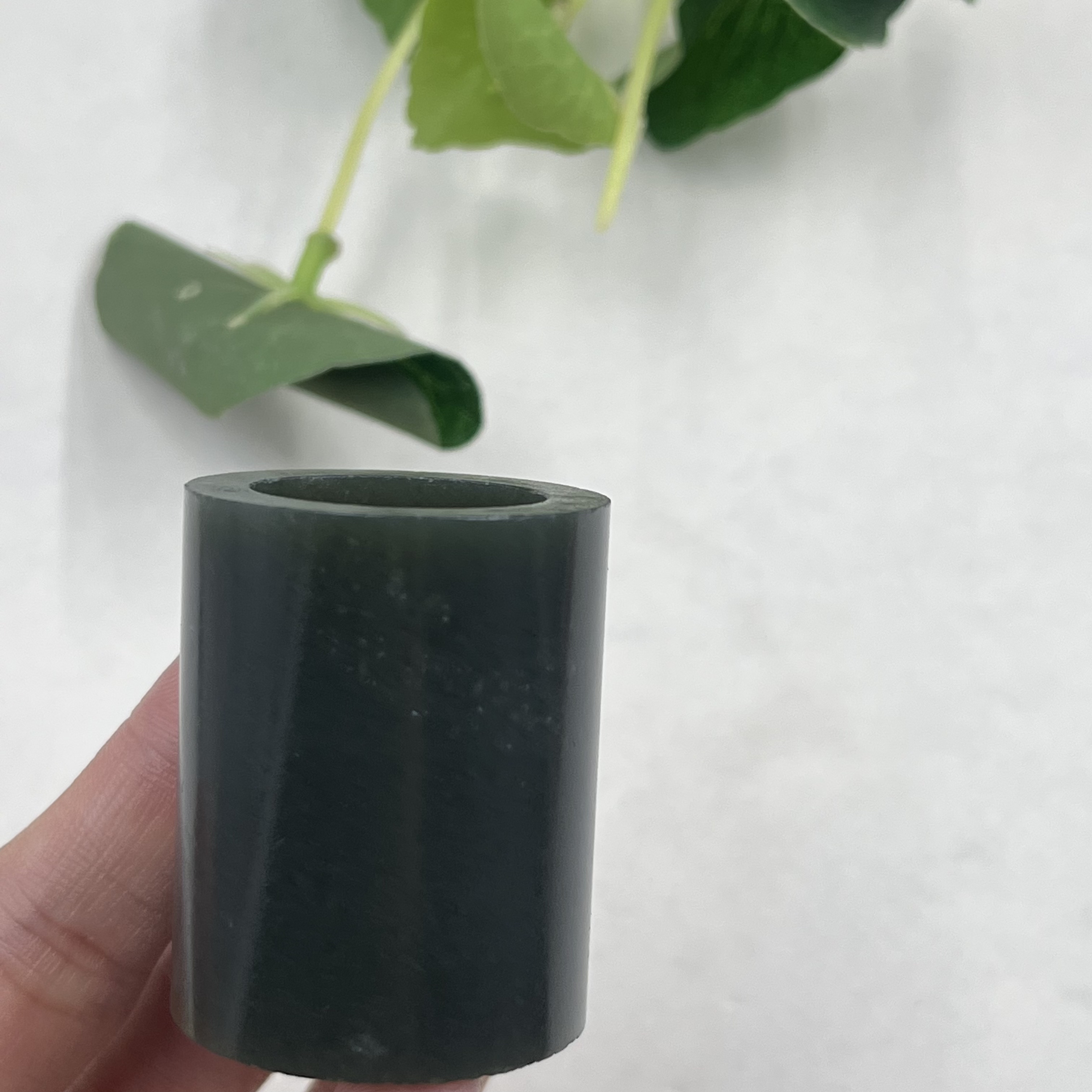 Xinjiang Hotan jade sapphire Qiemo tall tube ring ring ring mouth 21 ring scraps ring ring free shipping t