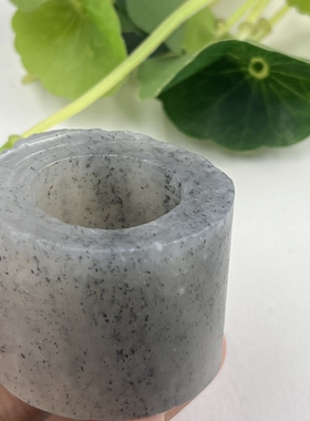 新疆和田玉点墨青花扳指圈口22戒指边角料圆圈戒圈下脚料包邮t