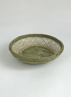 家用果盘手工零食馒头收纳竹编
