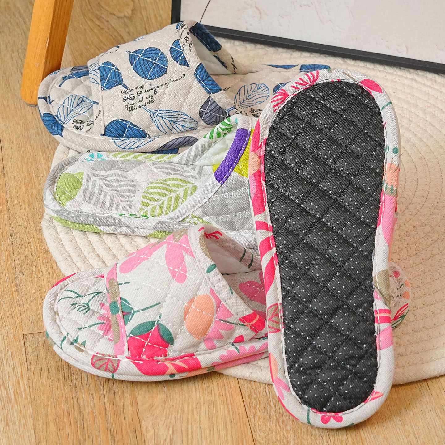 亚麻棉麻拖鞋家用室内夏四季无声静音家居地板布艺布底布拖鞋秋冬,淘宝优惠券,粉丝福利购,淘宝优惠卷