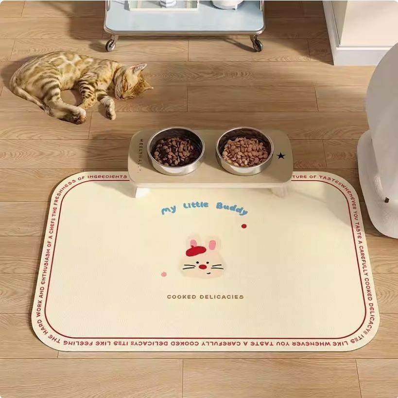 高颜值卡通可爱宠物餐垫硅藻泥防水防尿防猫砂猫咪狗狗吃饭碗垫子,淘宝优惠券,粉丝福利购,淘宝优惠卷