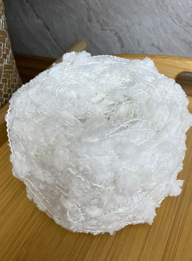 米白豆豆纱毛线围巾混线编织线