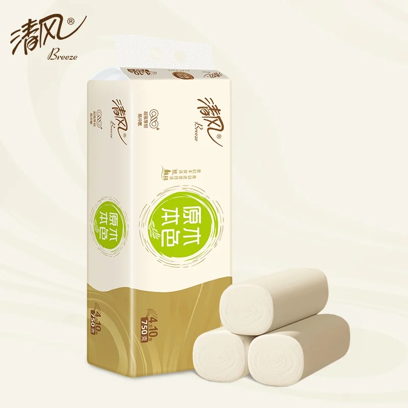 清风原色卷纸无芯卫生纸 4层10卷750g【qyg】 - 图3