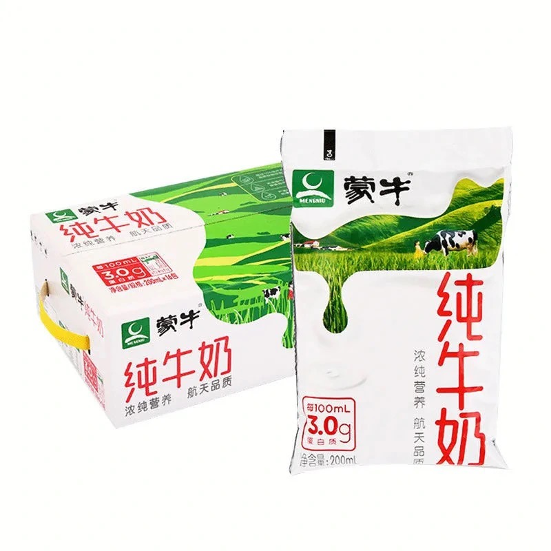 蒙牛纯牛奶百利包整箱纯牛奶200mL*16袋-W - 图0