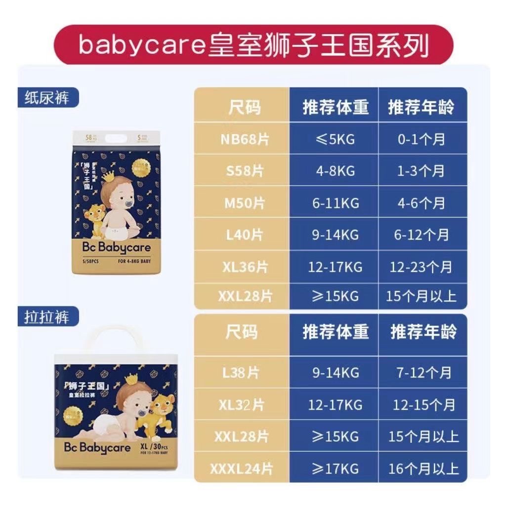 babycare皇室狮子王国弱酸纸尿裤拉拉裤超薄透气亲肤尿不湿nbSMXL - 图0