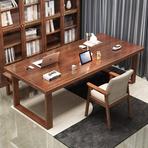 Solid Wood Large Length Desk Home Office Strip Desk Mobion Bench Double Learning Table To Living-room Delecting Table