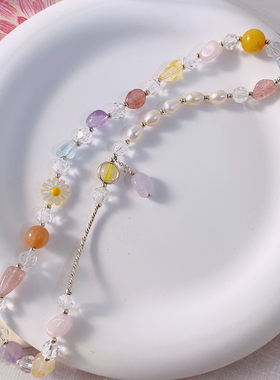 彩色转运双圈手串天然水晶原创