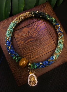 成品立体江山回纹手镯纯手工编织手绳可穿珠配件饰品礼物