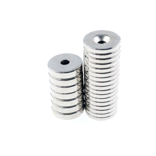 圆形打孔吸铁石 圆形沉孔强磁铁 D20 宽度20mm 高度3/4/5MM - 图0