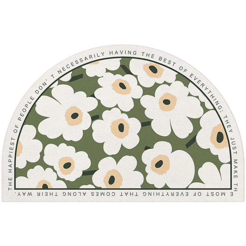 Bathroom floor mat hard diatom mud absorbent mat bathroom door non-slip foot mat diatomaceous earth semi-circle bathroom carpet