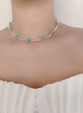 CHOKER法式串复古透明珠女泫雅风