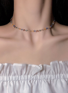 彩色小众网红2020年新款INS项链