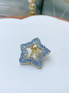 韩系小清新彩色水钻星星发夹刘海侧耳碎发侧边夹减龄百搭发饰