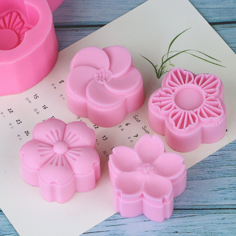 4连樱花手工皂模具花瓣花朵硅胶模具diy母乳奶香皂精油肥皂磨具,淘宝优惠券,粉丝福利购,淘宝优惠卷