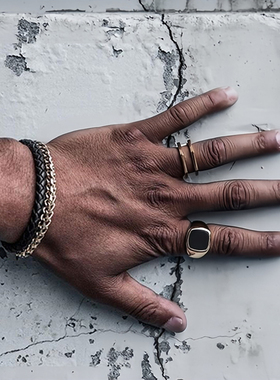 男女钛钢冷淡风刻字戒指