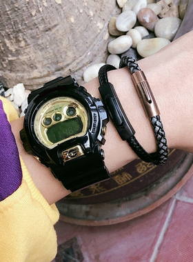 欧美风编织皮潮牌刻字钛钢手环