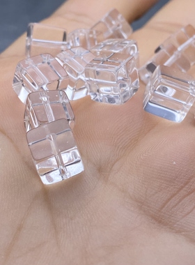 全净体白水晶方块散珠子手串手链锁骨项链魔方diy配件配饰品养晶