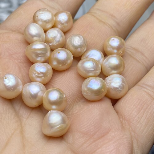 保真天然淡水珍珠散珠子粉紫珍珠巴洛克圆珠手串项链diy配件配饰 - 图1