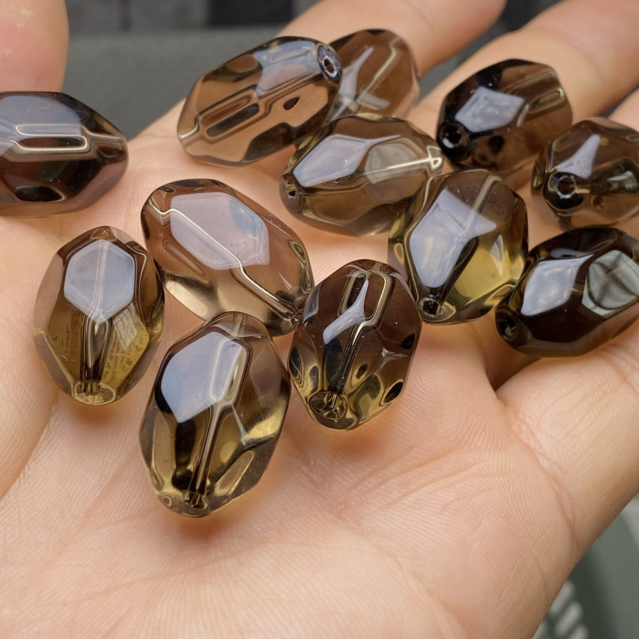 天然茶水晶随形原石异形通孔手串项链锁骨diy手链串饰散珠配件饰,淘宝优惠券,粉丝福利购,淘宝优惠卷