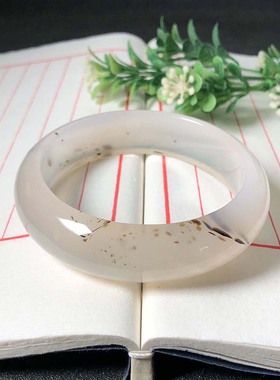 59圈口海洋玉髓手镯天然玛瑙草花