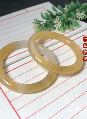 54圈口海洋玉髓圆条手镯天然玛瑙