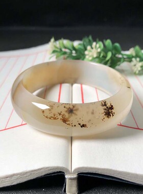 60圈口海洋玉髓手镯天然玛瑙草花