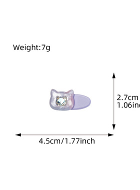 可爱卡通猫咪发夹醋酸镶钻