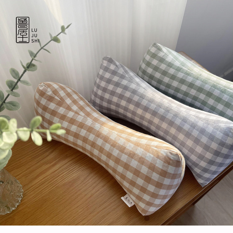 「鲁居士」老粗布荞麦壳三角枕骨头枕单人护颈椎枕成人可拆洗格子,淘宝优惠券,粉丝福利购,淘宝优惠卷
