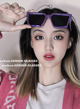 防紫外线方形机能风男女电镀墨镜