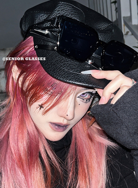 美式方形大粗框黑色高级感墨镜