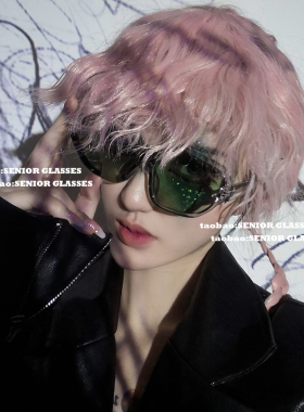 ins风连体拼色中性墨镜防紫外线