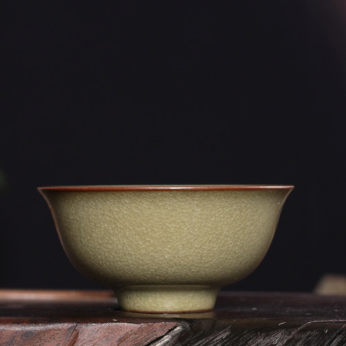 青瓷茶杯鱼籽纹主人杯单杯龙泉陶瓷冰裂百圾碎品茗杯功夫茶具茶碗 - 图2