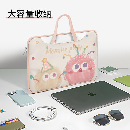 SUYA苏雅可爱笔记本电脑包手提女士适用华为matebook14寸苹果macbookneo13保护套联想小新pro16高级防震防水 - 图0