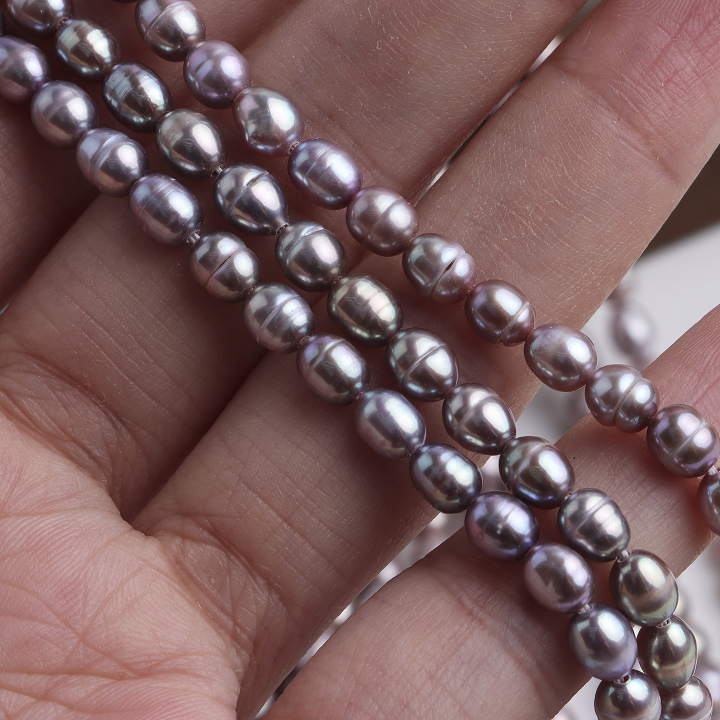 金属紫4-5mm螺纹米珠天然淡水无核小珍珠diy手工串珠饰品配件材料,淘宝优惠券,粉丝福利购,淘宝优惠卷